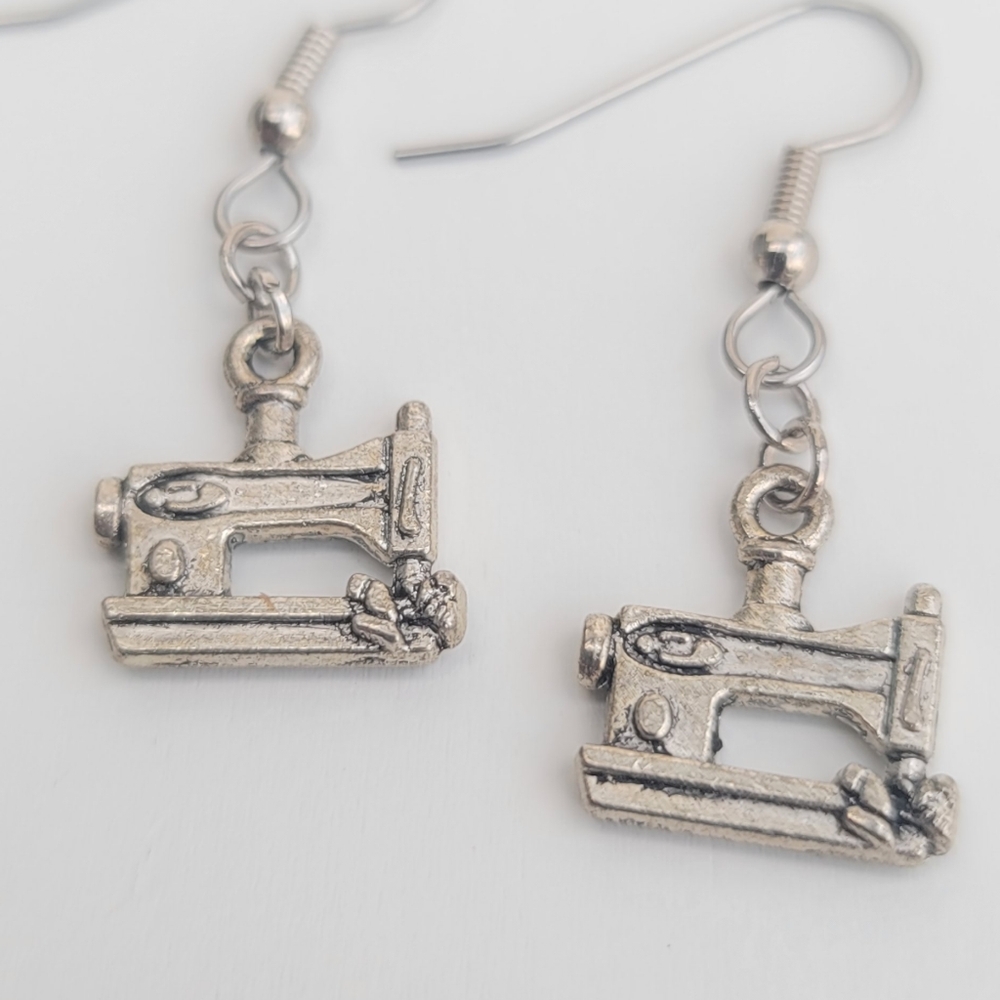 Sewing Machine Earrings miniature